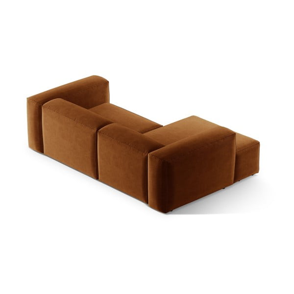 Raudonos plytų spalvos kampinė sofa (su kairiuoju kampu/su gultu) Bergamo – Cosmopolitan Design-image-4