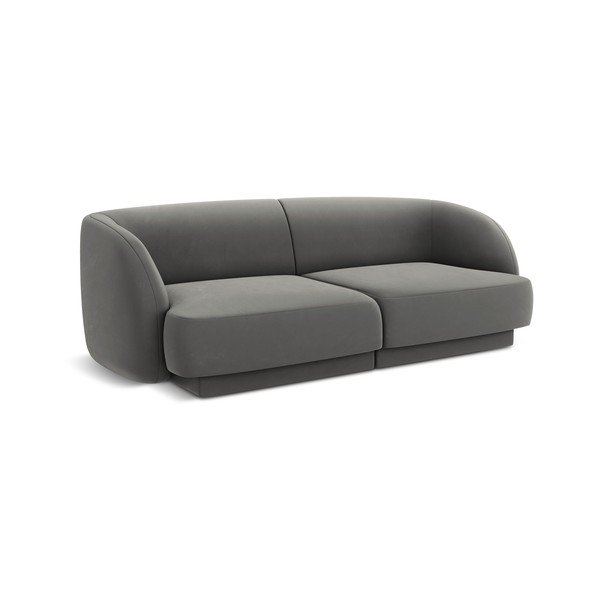 Pilka aksominė sofa 184 cm Miley - Micadoni Home-image-2