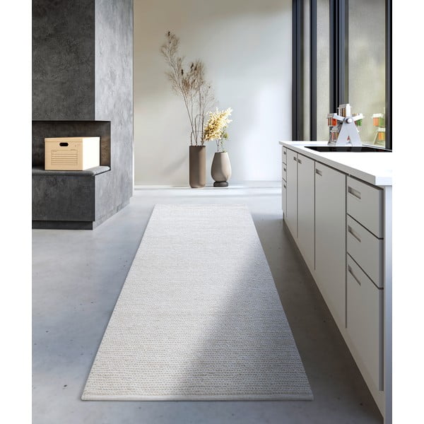 Rankų darbo baltos spalvos iš vilnos kilimas 80x200 cm Francois – Villeroy&Boch-image-1