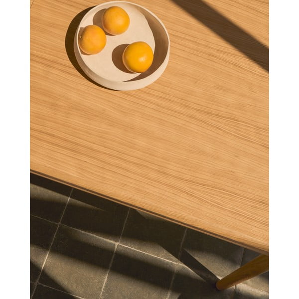 Prailginamas valgomojo stalas su papildomu stalviršiu iš ąžuolo 90x200 cm Lenon – Kave Home-image-3