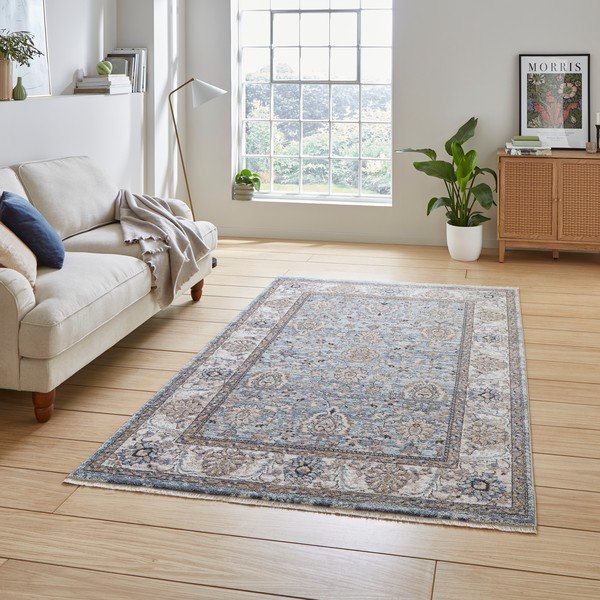 Kilimas mėlynos spalvos/kreminės spalvos 80x300 cm Vintage – Think Rugs-image-1