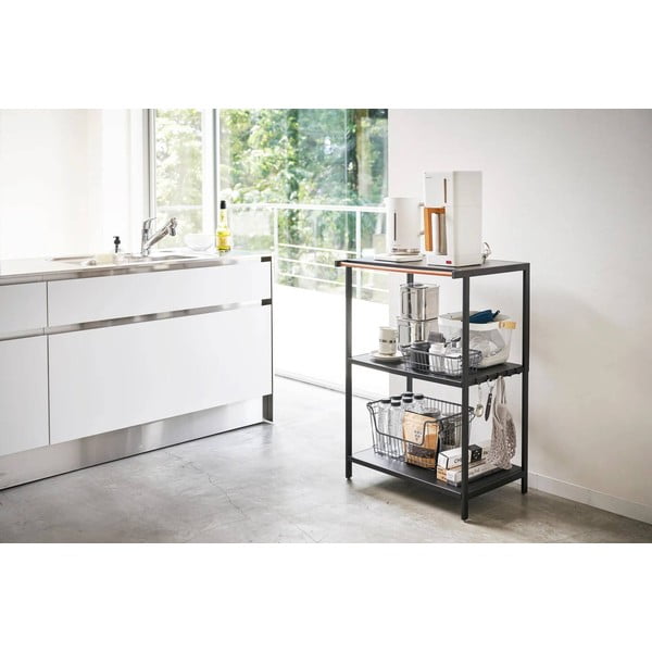 Matinės juodos spalvos iš plieno pastatoma lentyna 60x90x46,5 cm Tower – YAMAZAKI-image-1