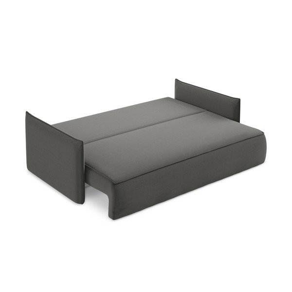 Tamsiai pilkos spalvos iš velveto sulankstoma/su sandėliavimo vieta sofa 225 cm Hula – Makamii-image-4