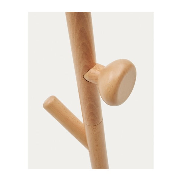 Natūralios spalvos iš buko masyvo palto stovas 46x170 cm Nadue – Kave Home-image-3