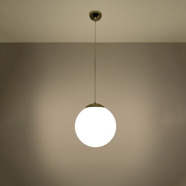 Kabantis šviestuvas auksinės spalvos ø 30 cm su stiklo gaubtu Cezab – Sollux-image-3