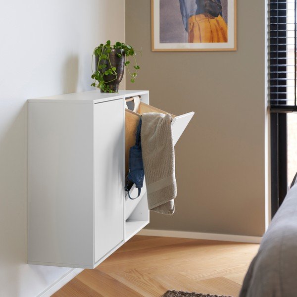Sieninis baltos spalvos skalbinių krepšys Laundry Box – ReCollector-image-3