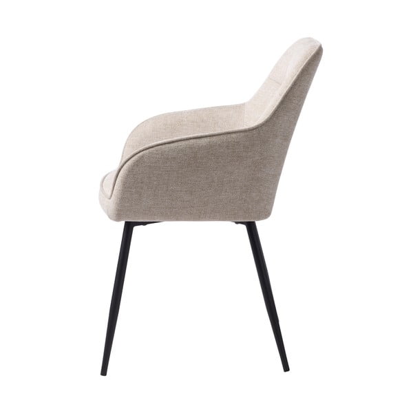 Smėlio spalvos iš audinio valgomojo kėdė su porankiais Nolan – Unique Furniture-image-3