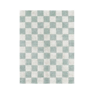 Skalbiamas/rankų darbo iš medvilnės kilimas šviesiai mėlynos spalvos/kreminės spalvos 120x160 cm Kitchen Tiles Blue Sage – Lorena Canals