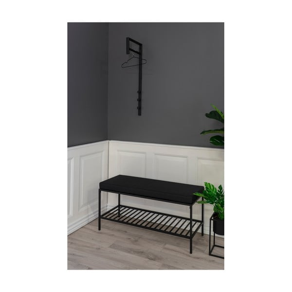 Iš metalo sieninė lentyna juodos spalvos Trento – House Nordic-image-3