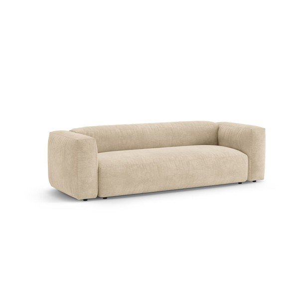 Kreminės spalvos sulankstoma sofa iš velveto 264 cm – Micadoni -image-3