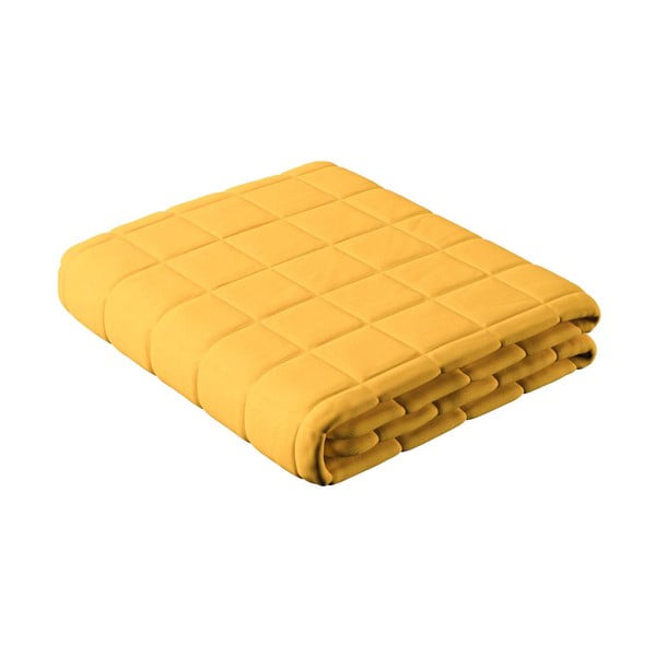 Geltonas dygsniuotas užvalkalas dvigulei lovai 170x210 cm Lillipop - Yellow Tipi