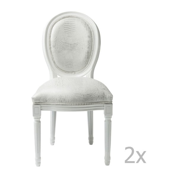 2 baltų valgomojo kėdžių rinkinys "Kare Design Croco