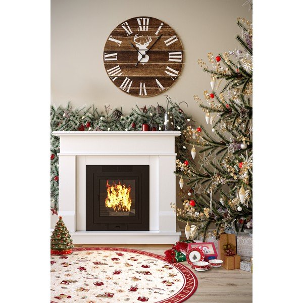 Iš medvilnės mišinio apvalios formos kilimas raudonos spalvos su Kalėdų motyvu ø 160 cm Toy's Delight Red Christmas – Villeroy&Boch-image-2
