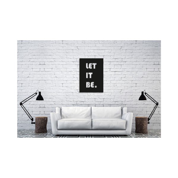 Juoda sienų dekoracija "Oyo Concept Let It Be", 35 x 50 cm
