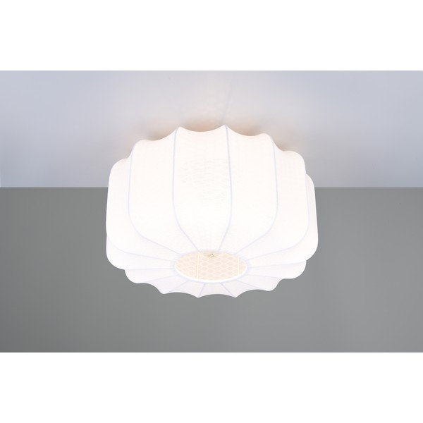 Baltos spalvos iš metalo lubinis šviestuvas ø 40 cm su tekstiliniu gaubtu Madleine – Reality-image-2