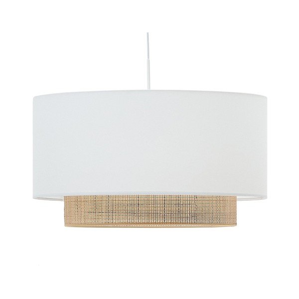 Baltos spalvos/natūralios spalvos iš tekstilės šviestuvo gaubtas ø 60 cm Erna – Kave Home