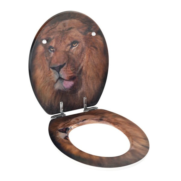 Tualeto sėdynė su 3D paveikslėliu ir lengvu uždarymu Wenko Lion, 44,5 x 38 cm-image-3