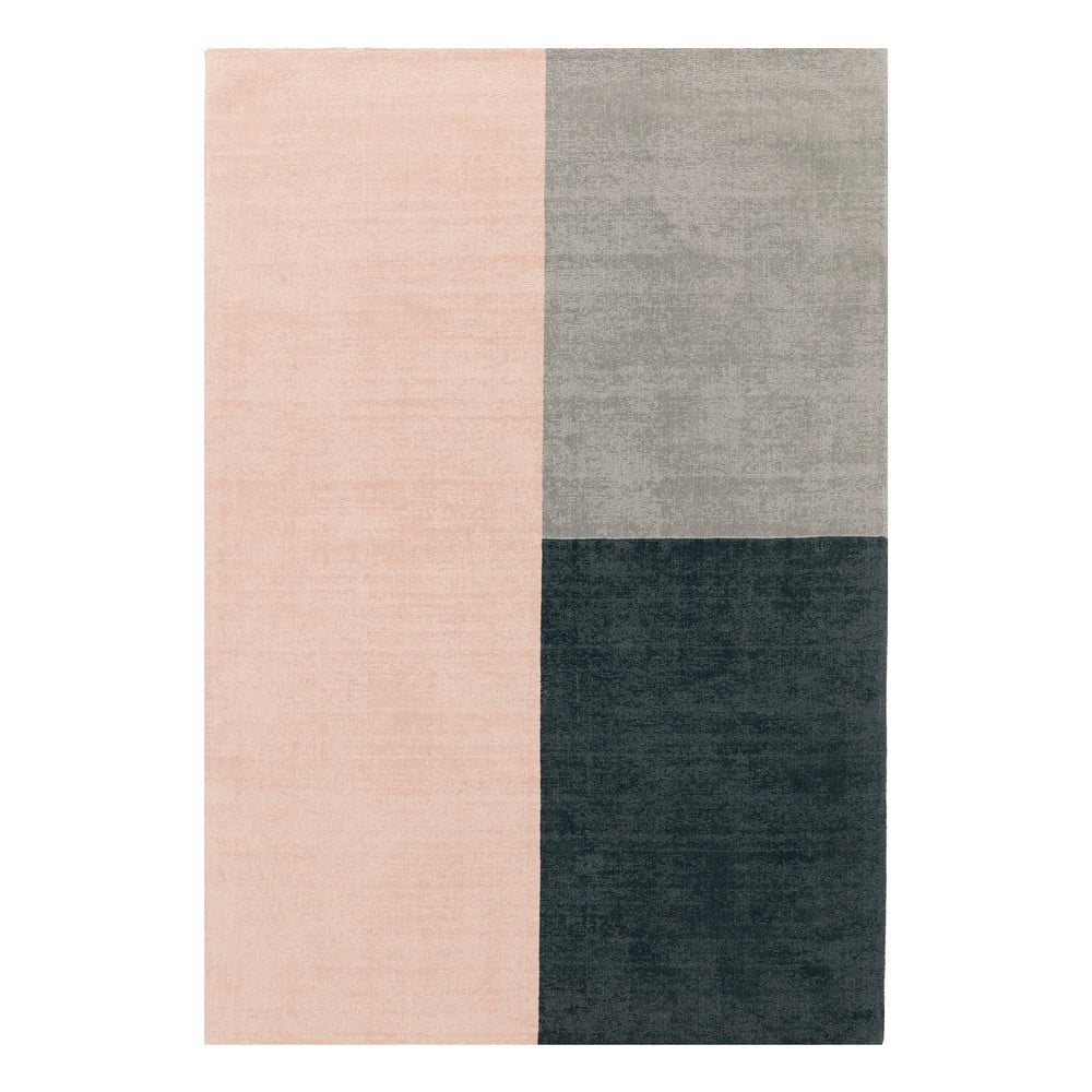 Rožinis ir pilkas kilimas Asiatic Carpets Blox, 120 x 170 cm