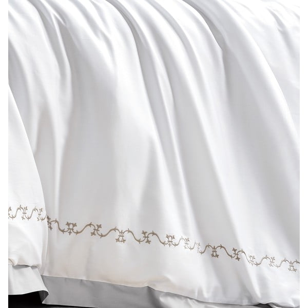Baltos spalvos iš satino medvilnės viengulė patalynė su paklode/6 dalių 140x200 cm Diana – Mila Home Luxury-image-4