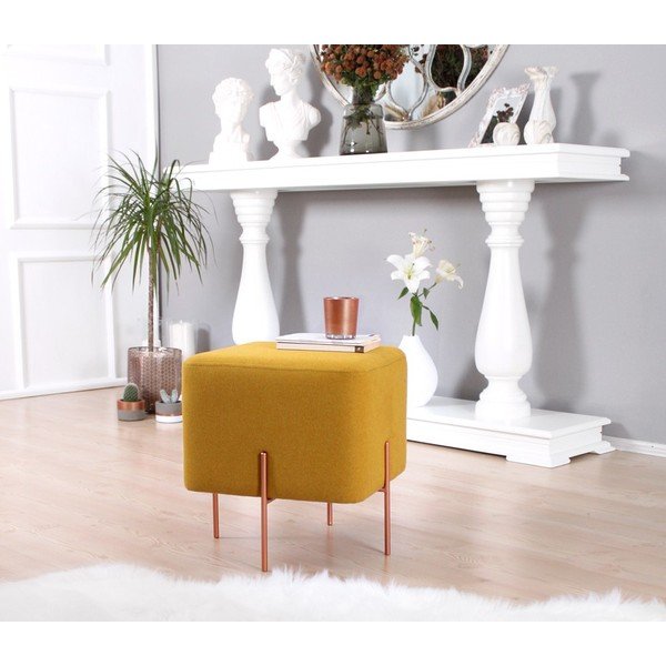 Pufas garstyčių spalvos Copper – Artie-image-2