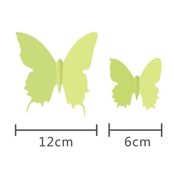 12 tamsoje šviečiančių 3D lipdukų rinkinys Ambiance Butterflies-image-3
