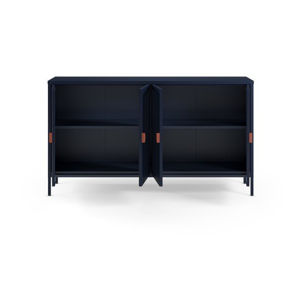 Tamsiai mėlynos spalvos iš metalo spintelė 160x90x40 cm Sayla – Marckeric-image-2