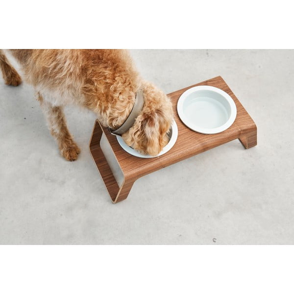 Dubenėlių komplektas su stovu šuniui Desco Ash Black Stained M – MiaCara-image-3