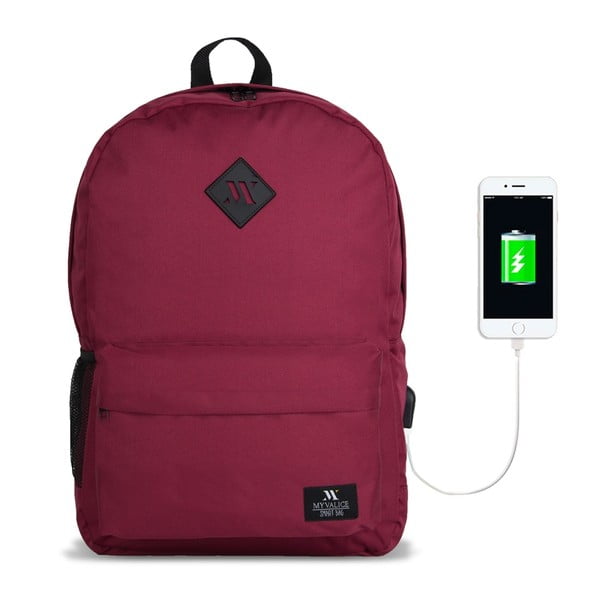 Tamsiai bordo spalvos kuprinė su USB jungtimi My Valice SPECTA Smart Bag-image-1