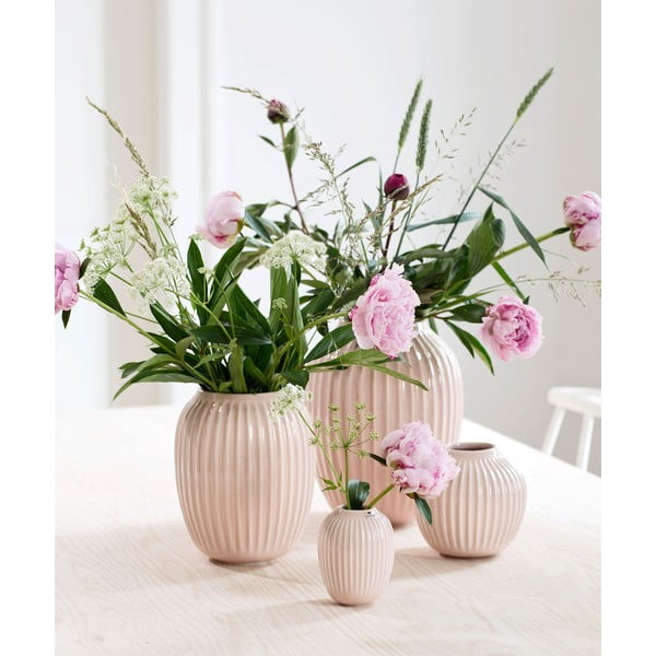 Šviesiai rausva akmens masės vaza Kähler Design Hammershoi, aukštis 10 cm-image-1