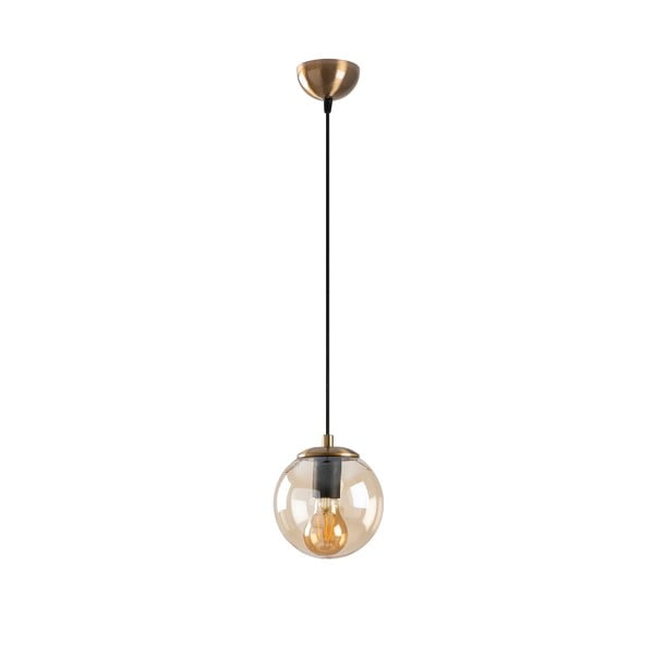 Kabantis šviestuvas auksinės spalvos ø 15 cm su stiklo gaubtu Efe – Opviq lights