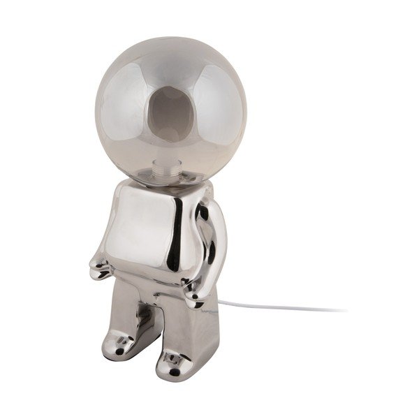 Stalinis šviestuvas sidabrinės spalvos LED su pritemdymo funkcija (aukštis 27 cm) su stiklo gaubtu Ross – Leitmotiv