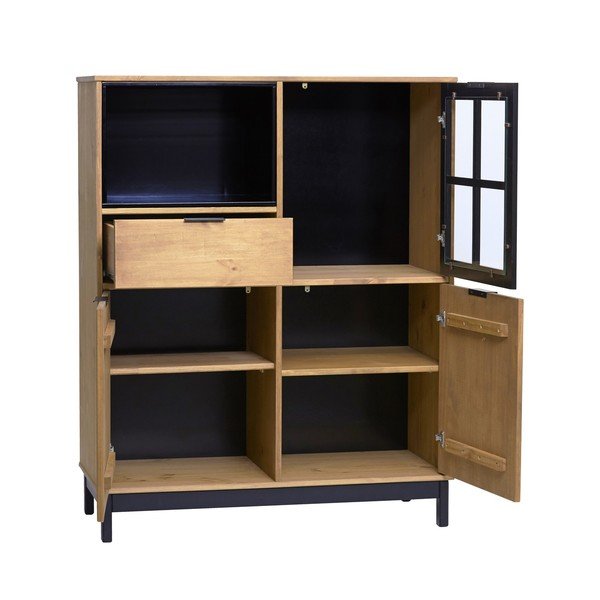Ruda-juoda pušies masyvo komoda "Marckeric Denise", aukštis 120 cm-image-3