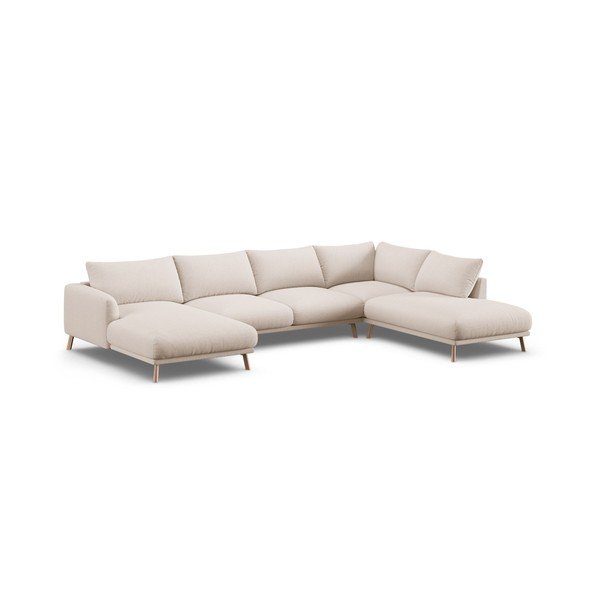 Smėlio spalvos kampinė sofa („U“ formos) Naomi – Micadoni 
