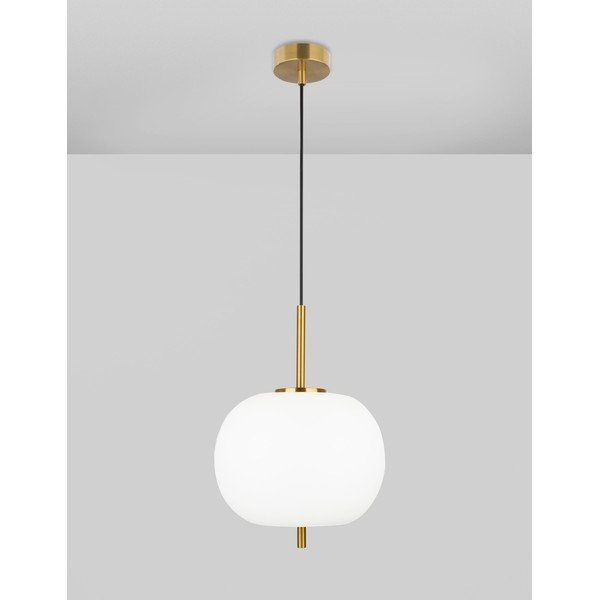Baltos spalvos/žalvario spalvos iš stiklo kabantis šviestuvas ø 30 cm Lato – Nova Luce-image-1