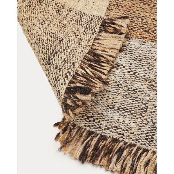 Apverčiamas/rankų darbo iš džiuto kilimas smėlio spalvos 160x230 cm Sully – Kave Home-image-3