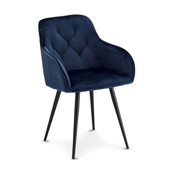 Valgomojo kėdės iš aksomo tamsiai mėlynos spalvos 2 vnt. Nadja – Furnhouse