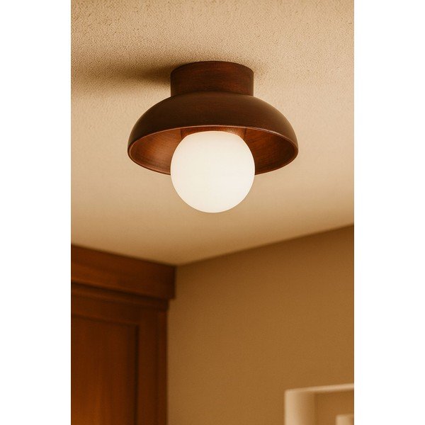 Rudos spalvos lubinis šviestuvas ø 24 cm su stiklo gaubtu Elsa – Opviq lights-image-2