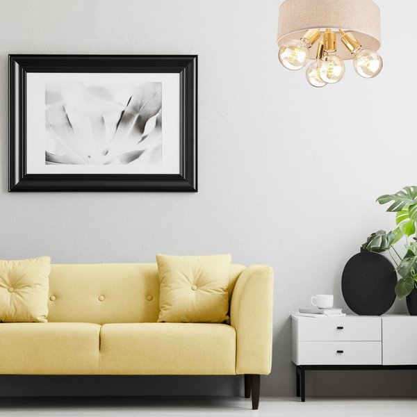Lubinis šviestuvas smėlio spalvos ø 35 cm Carina – LAMKUR-image-2