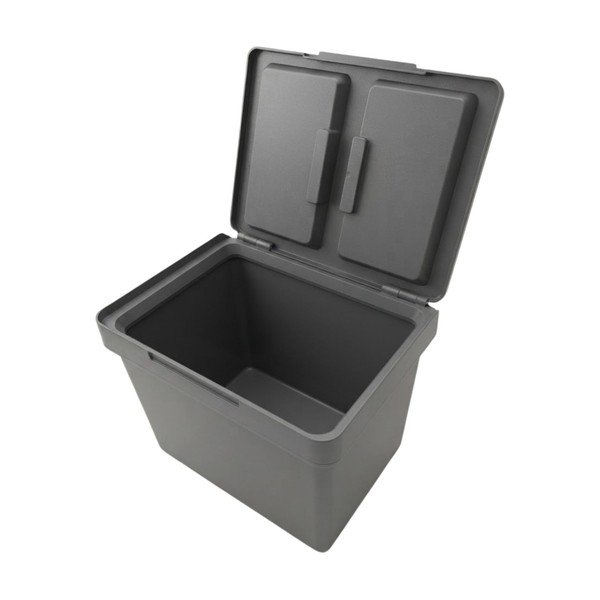 Pilkos spalvos iš plastiko šiukšliadėžė 3x12 l rūšiavimui/įmontuota Metropolis Flip-up – Elletipi-image-4