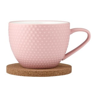 Rožinis porcelianinis puodelis su lėkštute 350 ml Abode - Ladelle