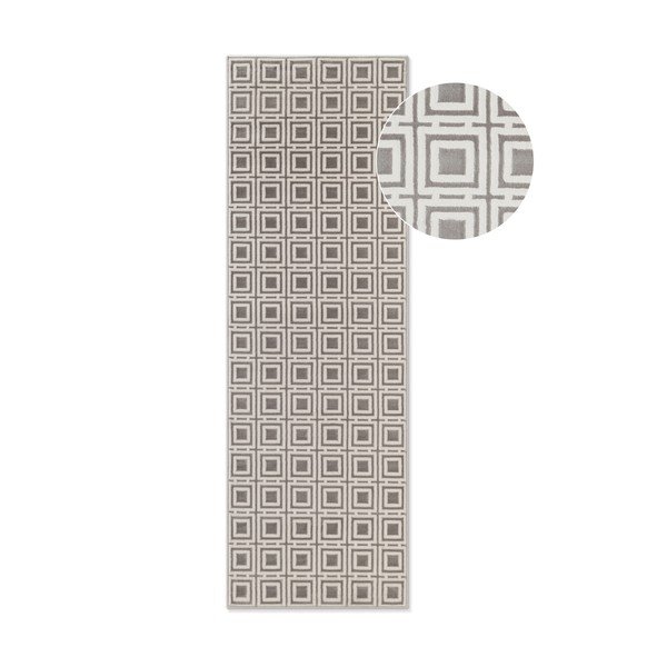 Kilimas pilkos spalvos/kreminės spalvos 80x240 cm Perles Howlite – Elle Decoration