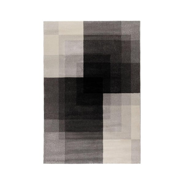 Pilkos ir juodos spalvos kilimas Flair Rugs Plaza, 120 x 170 cm