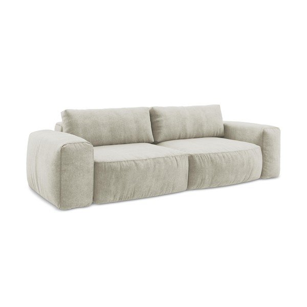 Smėlio spalvos sulankstoma sofa iš šenilinio audinio 275 cm Kuki – Makamii-image-2