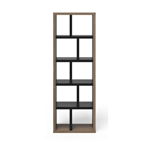 Knygų spinta  juodos spalvos/rudos spalvos iš riešutmedžio 70x198 cm Berlin – TemaHome