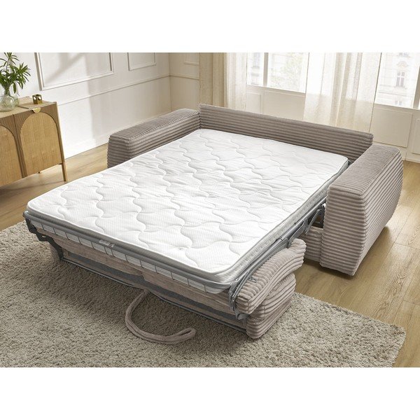 Taupe spalvos sofa miegojimui/sulankstoma iš kordinio velveto 220 cm Hugo – Bobochic Paris-image-1