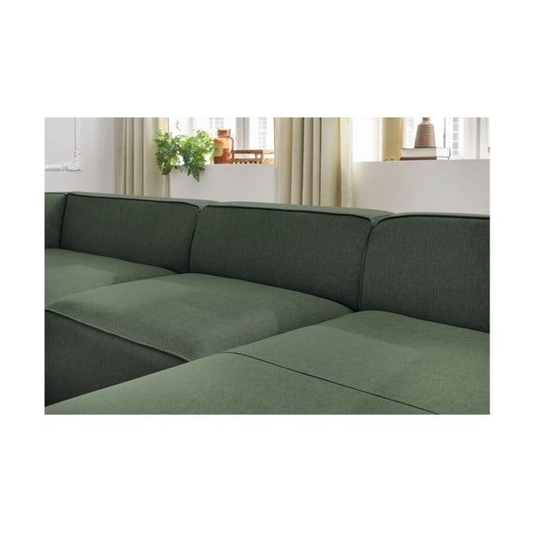Žalios spalvos modulinė kampinė sofa (su kairiuoju kampu/„U“ formos) Megeve – Bobochic Paris-image-4