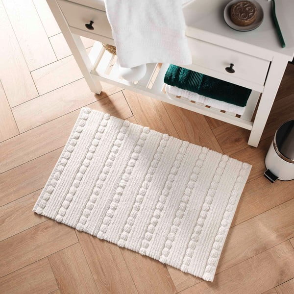 Vonios kilimėlis baltos spalvos 50x80 cm Cleonis – douceur d'intérieur-image-1