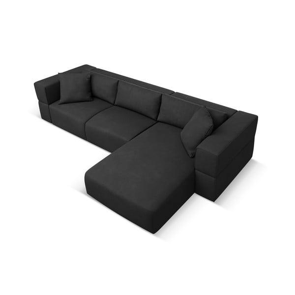 Kampinė sofa juodos spalvos (su dešiniuoju kampu) Esther – Milo Casa-image-3