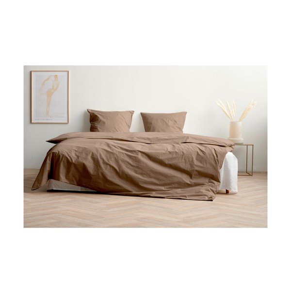 Iš medvilninio perkelio dvigulė/itin ilga patalynė rudos spalvos 200x220 cm Crisp – Södahl-image-3