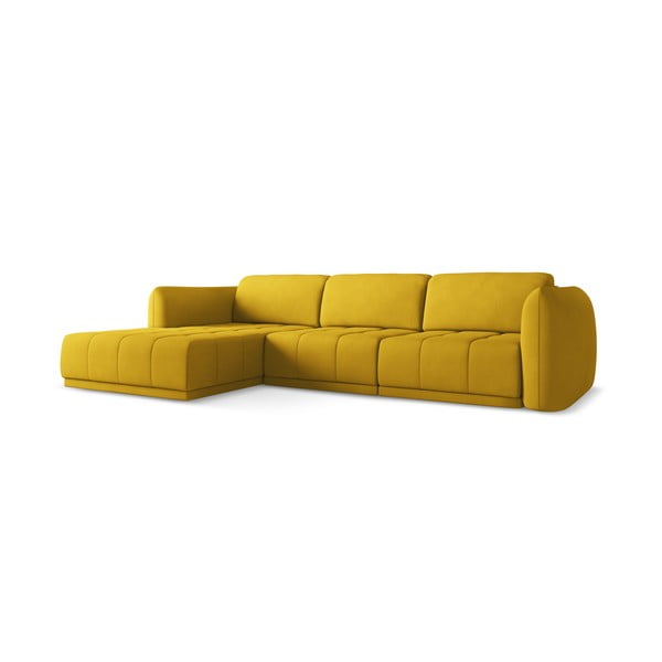 Geltonos spalvos kampinė sofa (su kairiuoju kampu) Hoku – Makamii-image-2